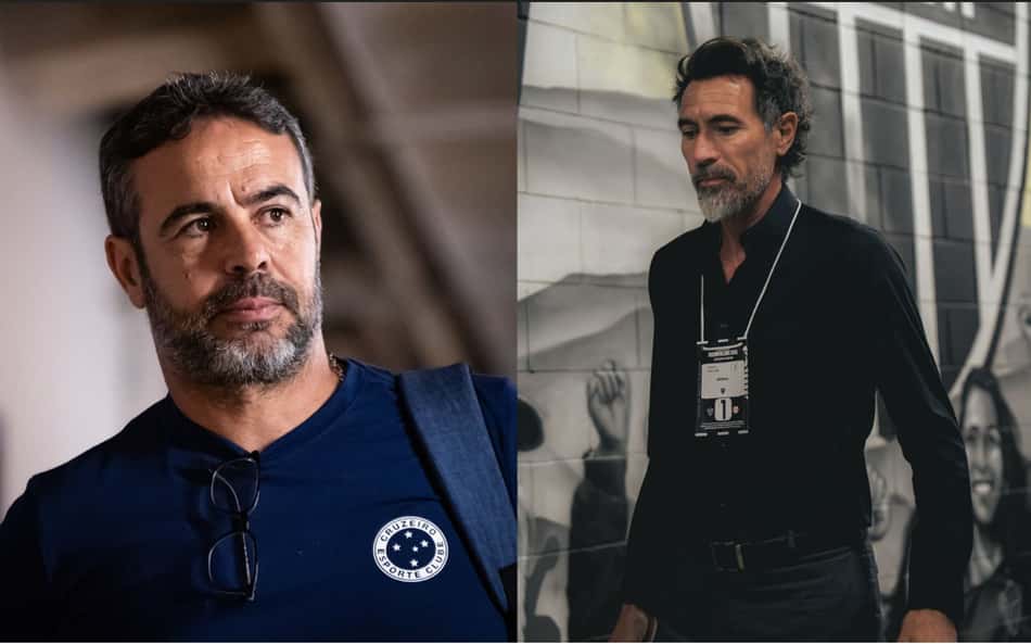 Artur Jorge e Domínguez (Foto: Reprodução Cruzeiro e Atlético)