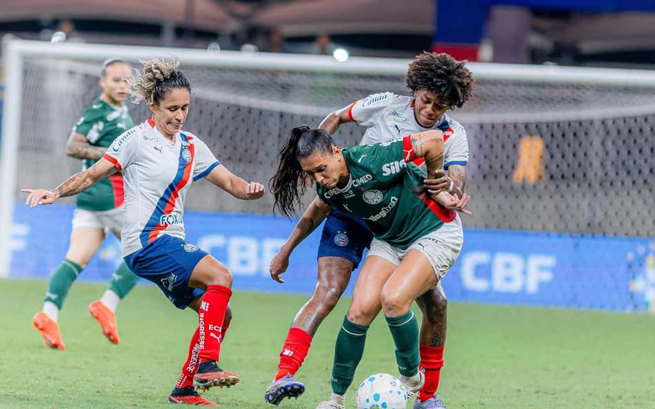 Bahia e Palmeiras empataram em 1 a 1 no jogo de ida das quartas de final do Brasileirão Feminino