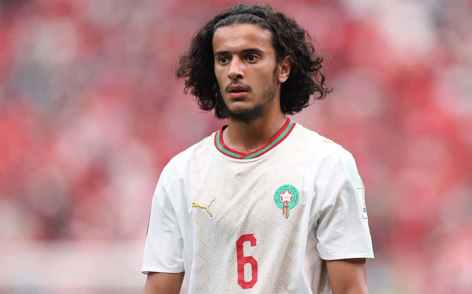 Bouaddi em campo pela seleção de Marrocos