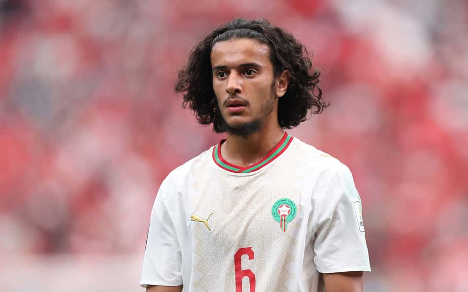Bouaddi em campo pela seleção de Marrocos