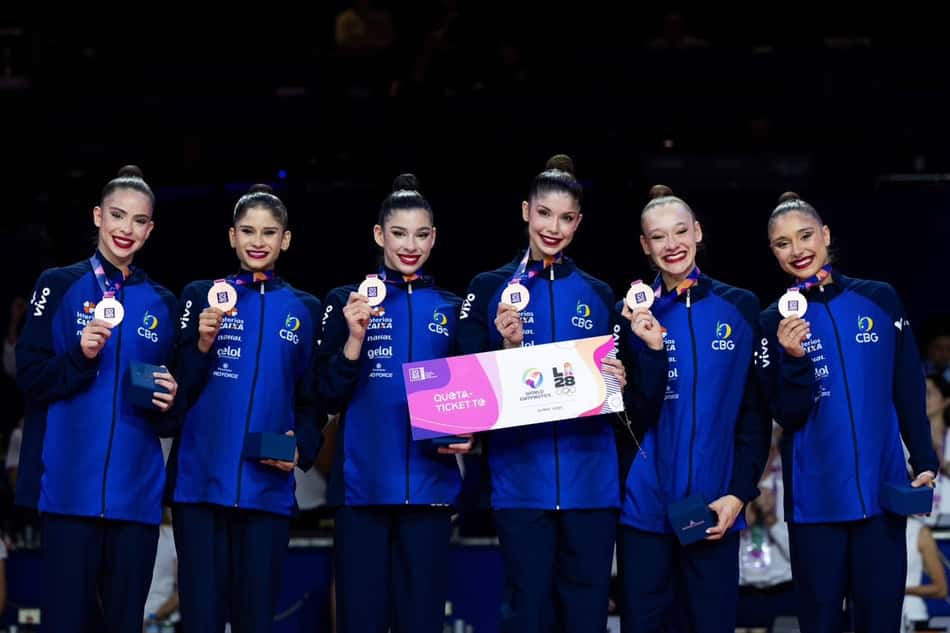 📸 Premiação Conjunto 🥉Bronze Campeonato Mundial de Ginástica Rítmica 2026 Créditos: MeloGym/CBG