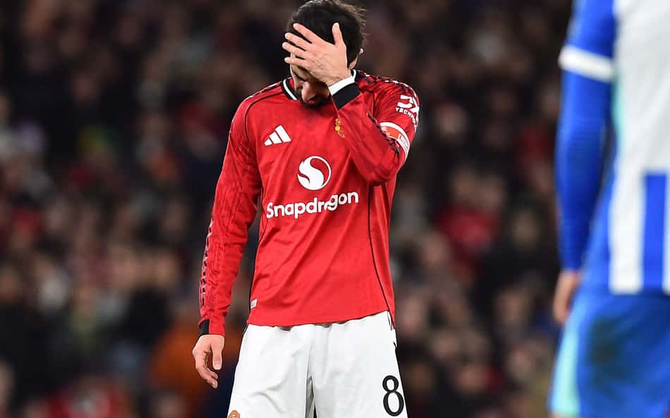 Bruno Fernandes lamenta eliminação do Manchester United para o Brighton na FA Cup