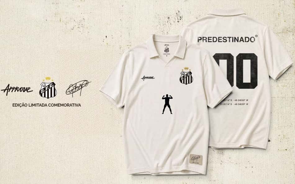 Camisa comemorativa dos 100 gols de Gabriel Barbosa. (Foto: Divulgação/ Santos FC)