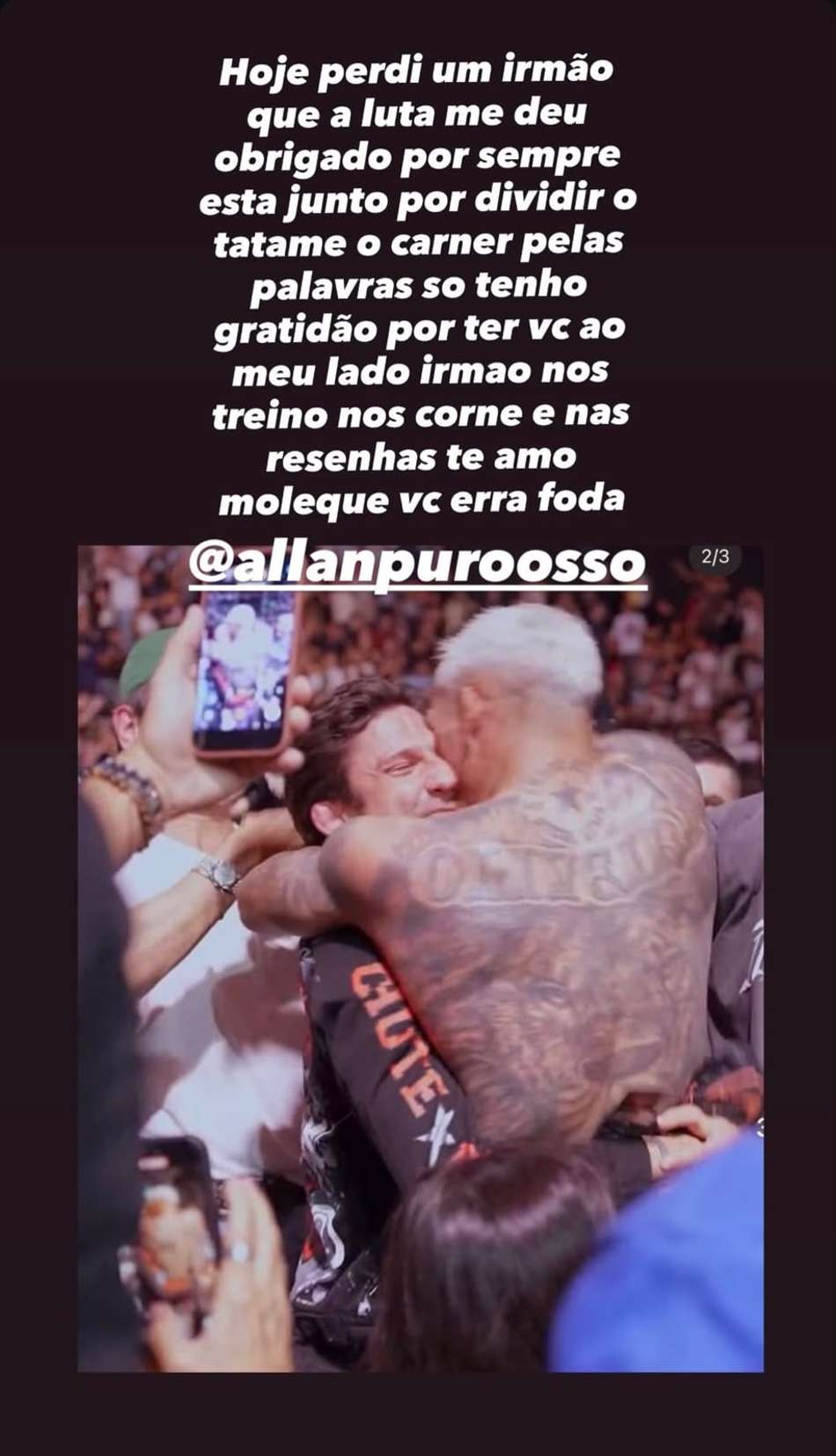 Charles do Bronx homenageia Allan Nascimento