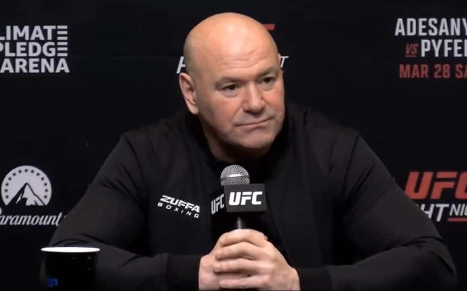 Dana White em coletiva de imprensa do UFC (Foto: Reprodução/X)
