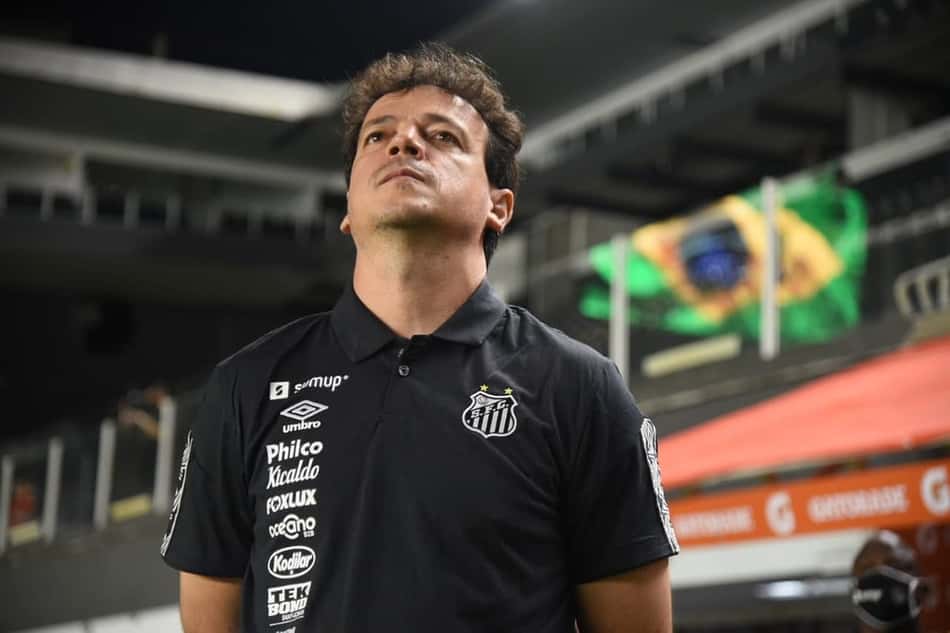 Fernando Diniz durante partida pelo Santos