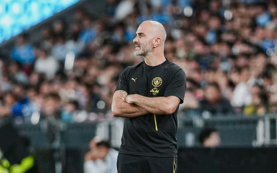 Enzo Maresca em amistoso de pré-temporada do Manchester City