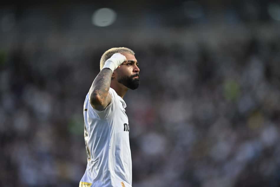 Gabigol em comemoração durante Vasco e Santos pelo Campeonato Brasileiro (Foto: Nayra Halm /Fotoarena/Folhapress)