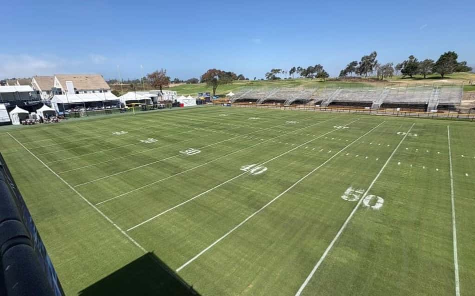Gramado do Summer Training Camp do Dallas Cowboys, em Oxnard, na Califórnia