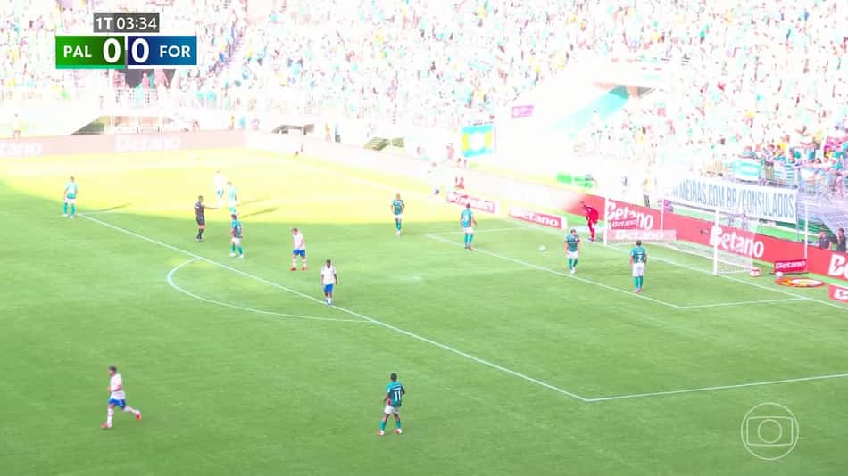 Imagem da Globo durante Palmeiras x Fortaleza