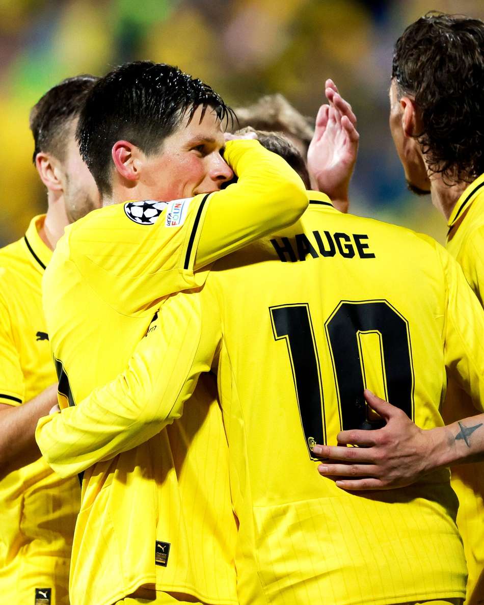 Jogadores do Bodo/Glimt comemorando gol na Champions League