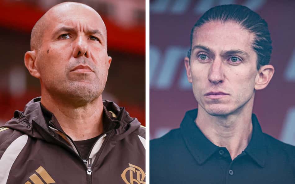 Leonardo Jardim e Filipe Luís, antecessor e sucessor no cargo de técnico do Flamengo