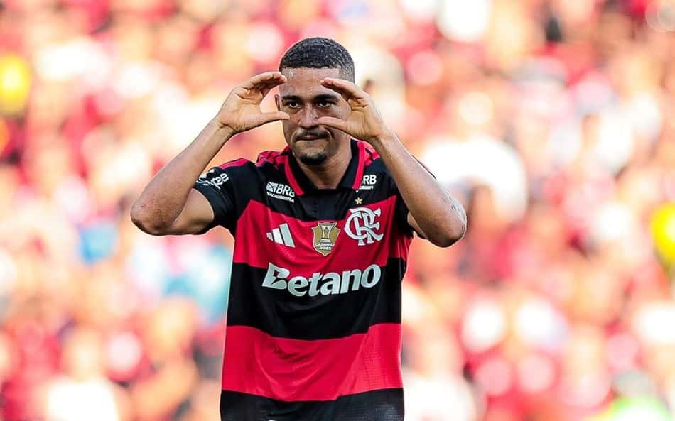 Samuel Lino comemorando gol contra o Botafogo, pelo Campeonato Brasileiro