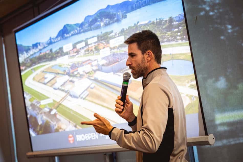Lui Carvalho, diretor do Rio Open, durante almoço com a imprensa 