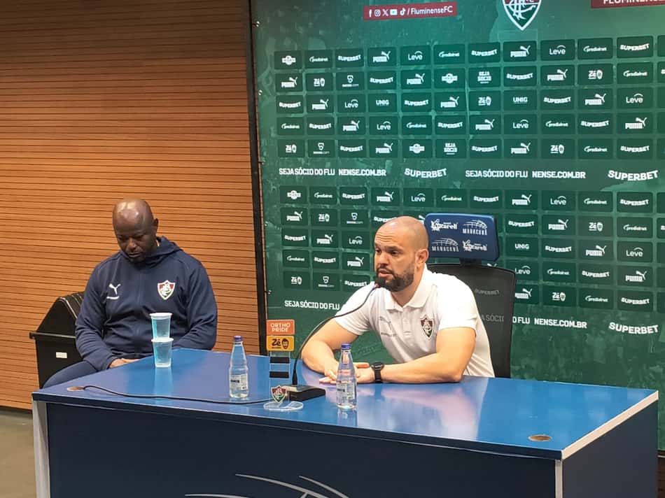 Marcão e o presidente do Fluminense, Matheus Montenegro