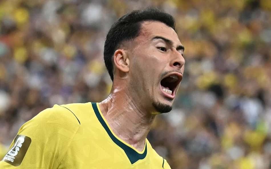 Gabriel Martinelli, autor do gol da classificação às oitavas da Copa do Mundo. (Foto: Paul ELLIS / AFP)