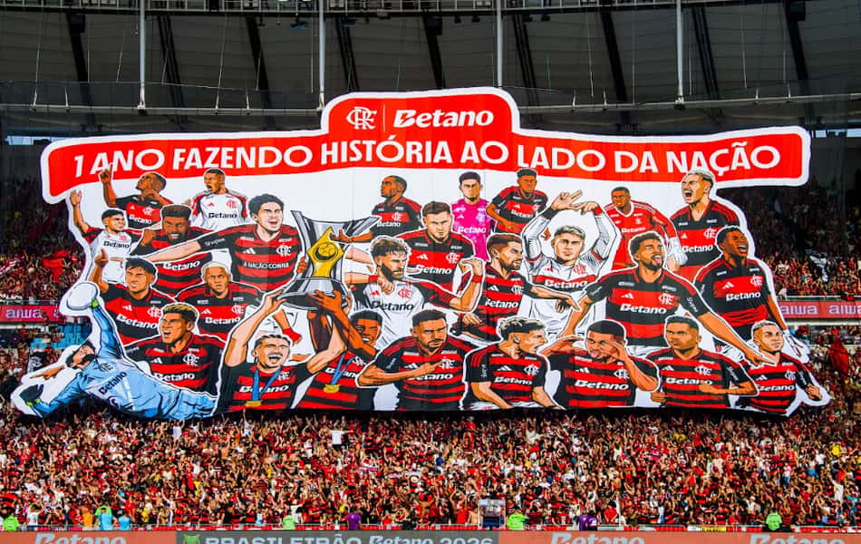 Mosaico da torcida do Flamengo contra o Botafogo