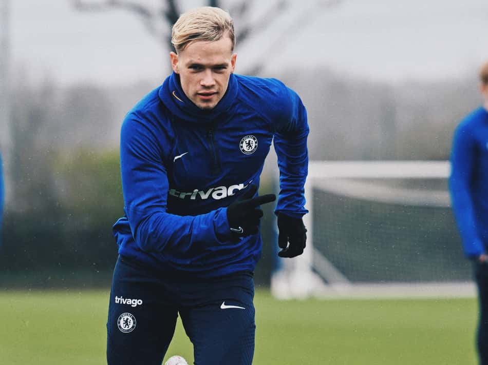 Mykhailo Mudryk em treino do Chelsea