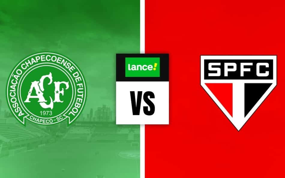 Escudos de Chapecoense x São Paulo com símbolo do lance