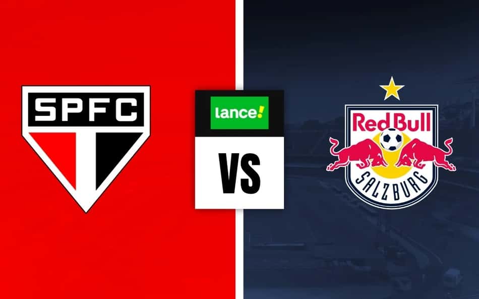 Escudos de São Paulo x RB Bragantino com símbolo do Lance para palpites de futebol no Brasileirão