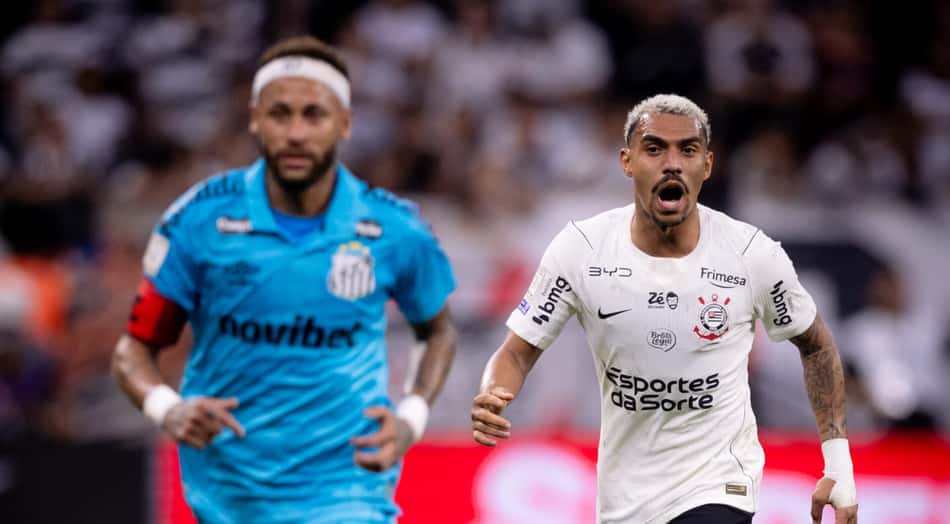 Neymar e Matheuzinho durante o clássico