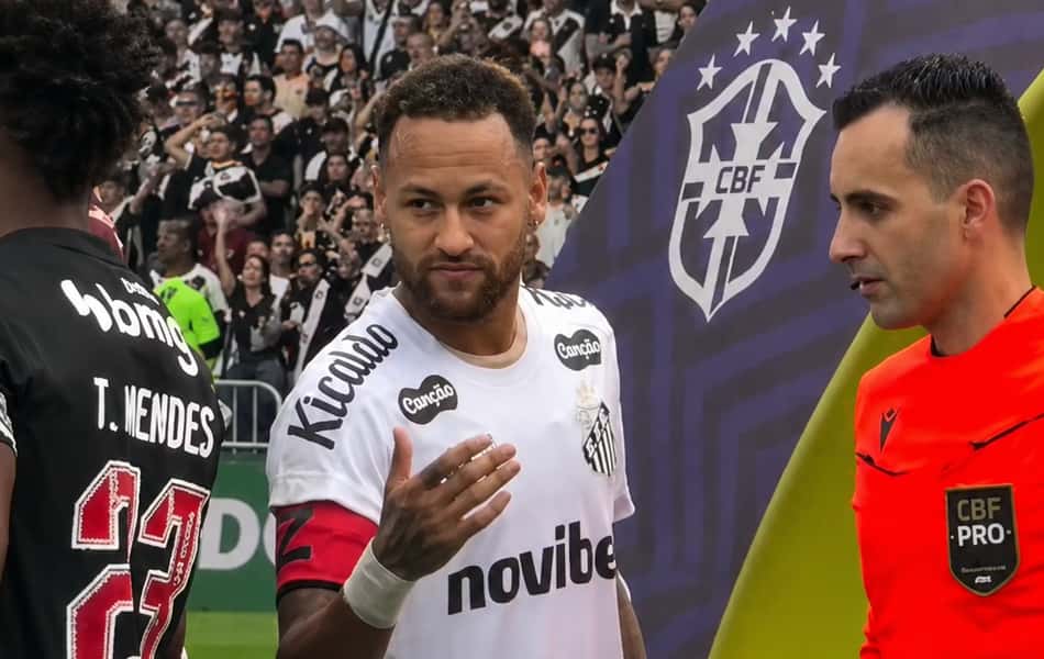 Neymar e Thiago Mendes durante Santos x Vasco (Foto: Reprodução)
