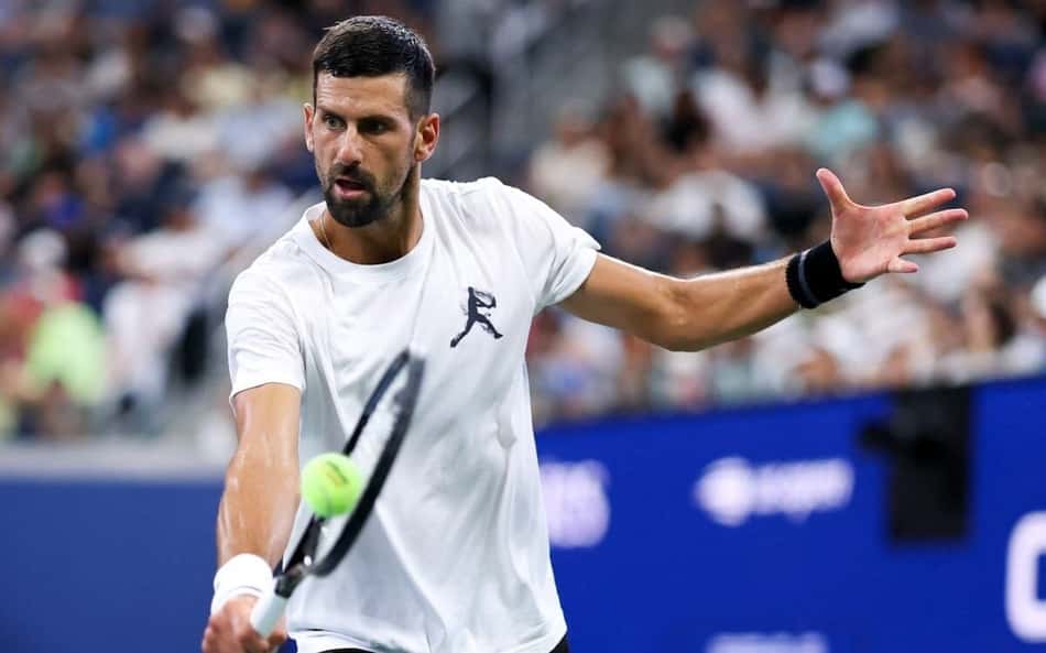 Novak Djokovic em treino no US Open