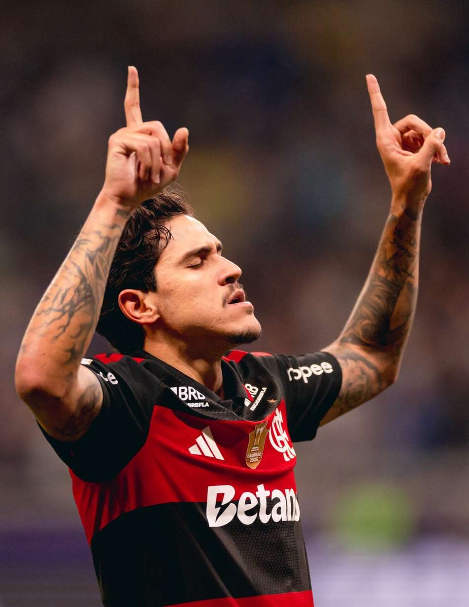 Pedro comemora gol do Flamengo contra o Cruzeiro (FOTO: ADRIANO FONTES/FLAMENGO)