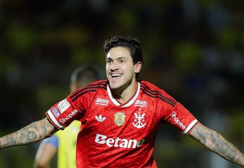 Pedro comemora o gol marcado pelo Flamengo na vitória sobre o Mirassol pelo Brasileirão