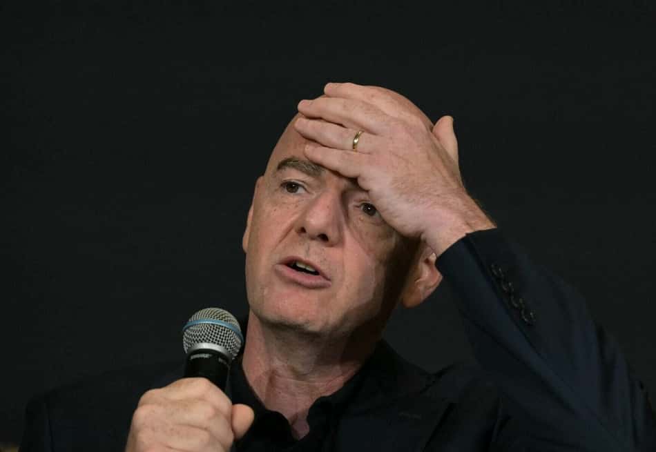 Presidente da Fifa, Gianni Infantino em coletiva durante o Mundial de Clubes