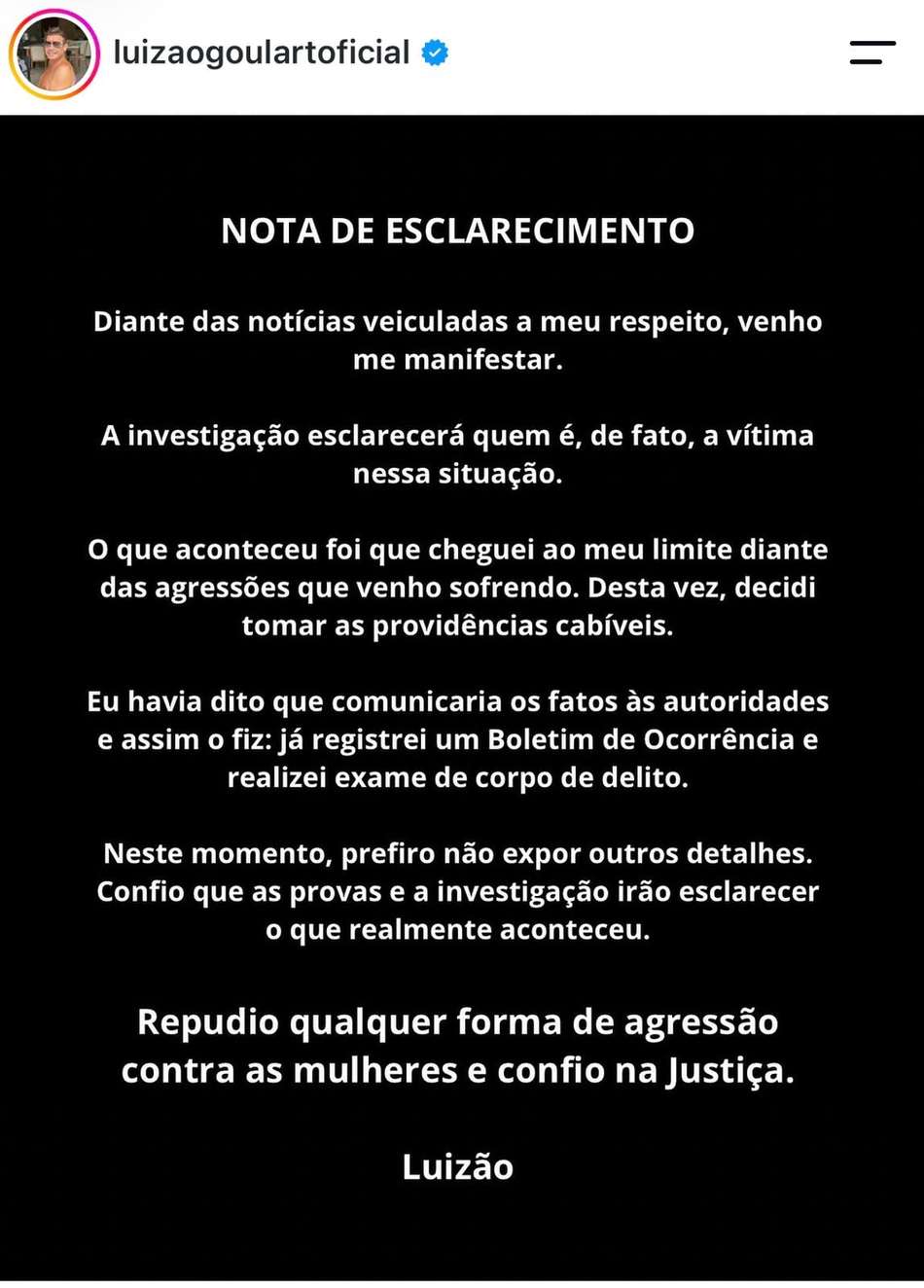 Pronunciamento do Luizão