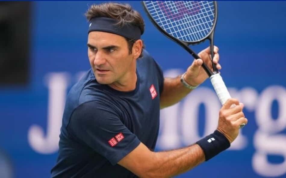 Roger Federer em treino no US Open