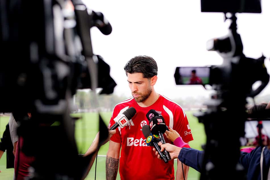 Rossi, do Flamengo, durante entrevista no Ninho do Urubu