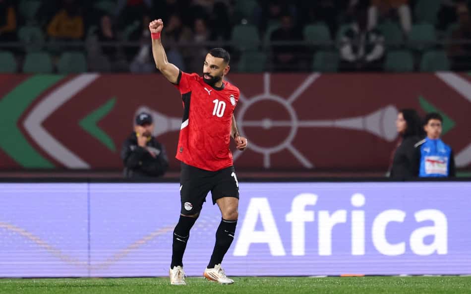 Salah comemora gol marcado pelo Egito sobre a Costa do Marfim, na Copa Africana de Nações