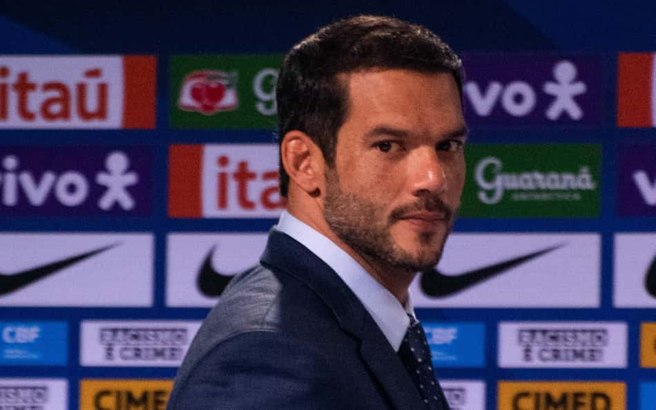Samir Xaud, presidente da CBF, durante evento na entidade