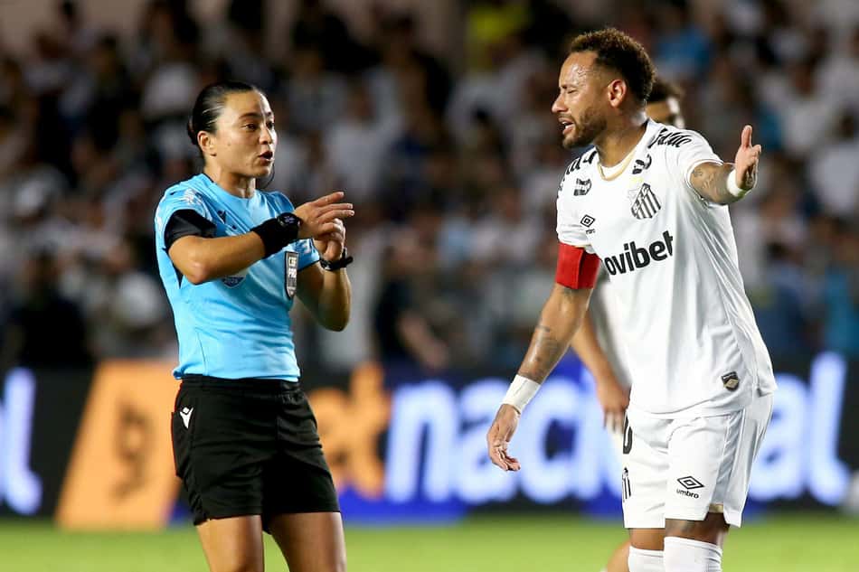 Edina e Neymar em Santos x Mirassol