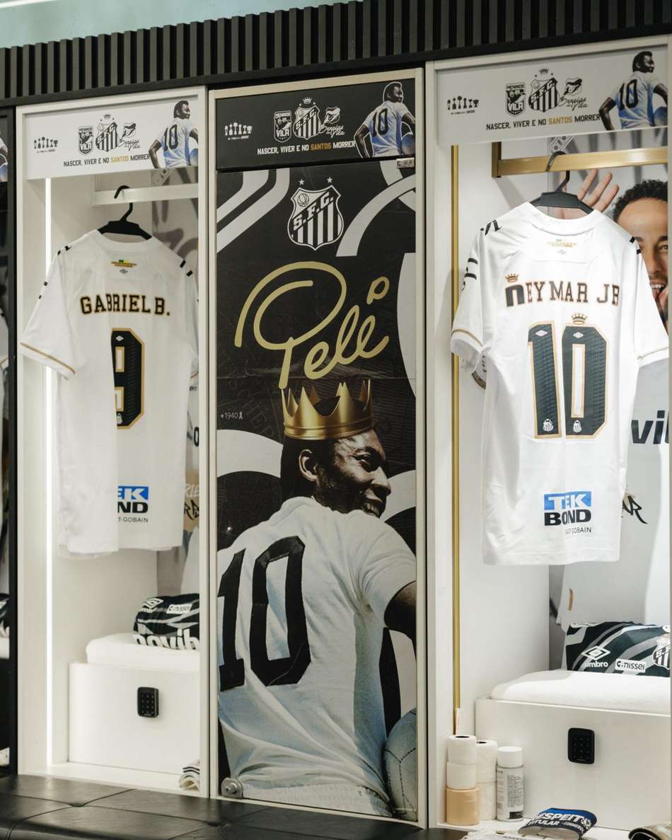 Vestiário do Santos na Vila Belmiro. (Foto: Divulgação/ Santos FC)