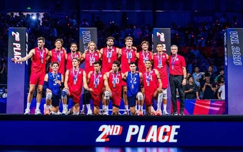 Seleção americana é vice pela quarta vez na VNL