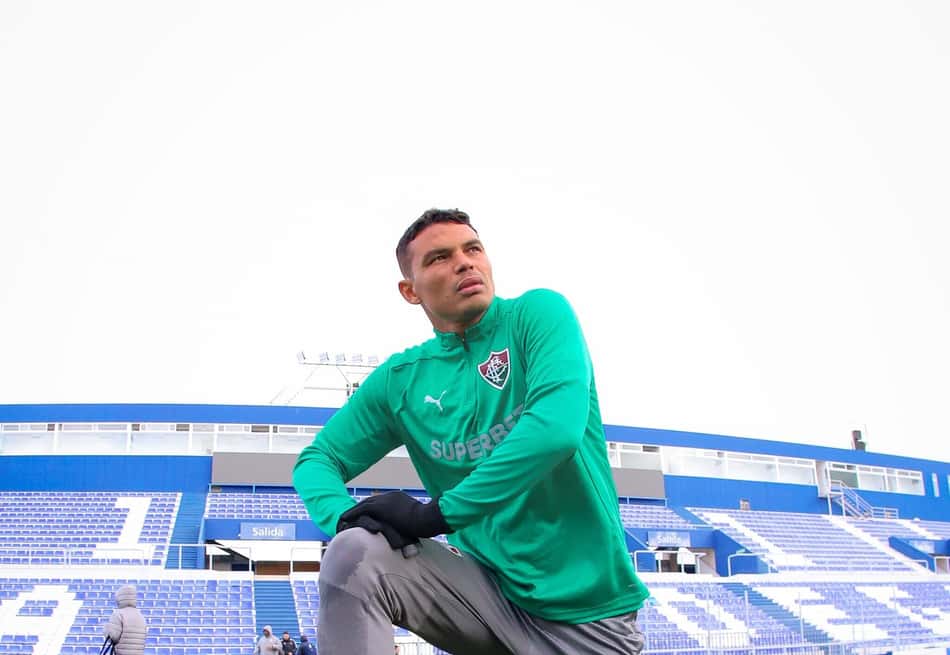 Thiago Silva no treino do Fluminense