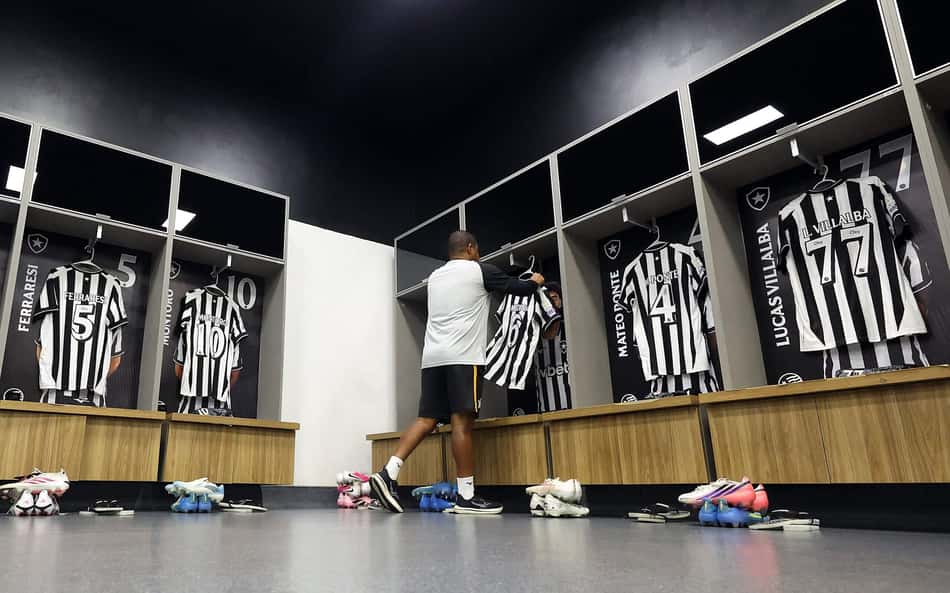 Vestiário do Botafogo para o duelo com o Athletico-PR