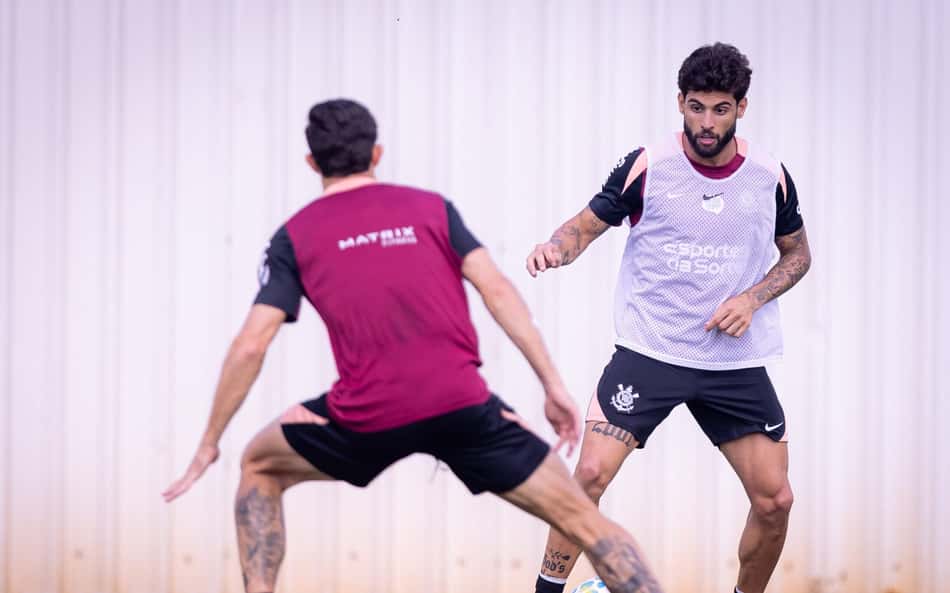 Yuri Alberto durante treino no Corinthians.