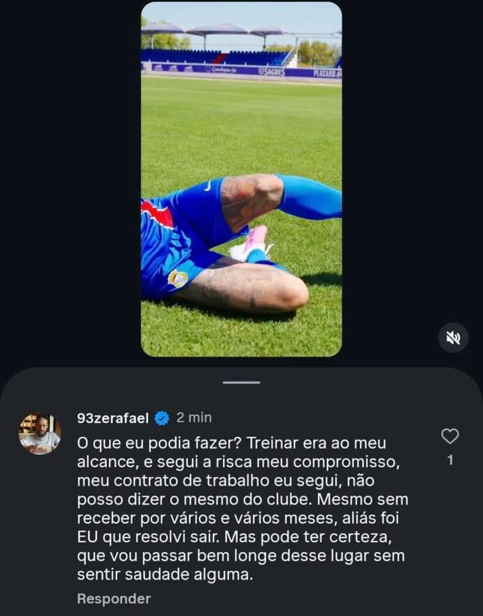 Zé Rafael, com passagens por Palmeiras e Santos, rebate torcedor nas redes (Foto: Reprodução)