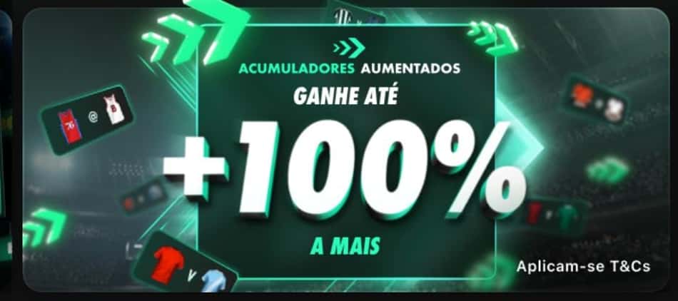 Captura de tela dos Acumuladores Aumentados da bet365.
