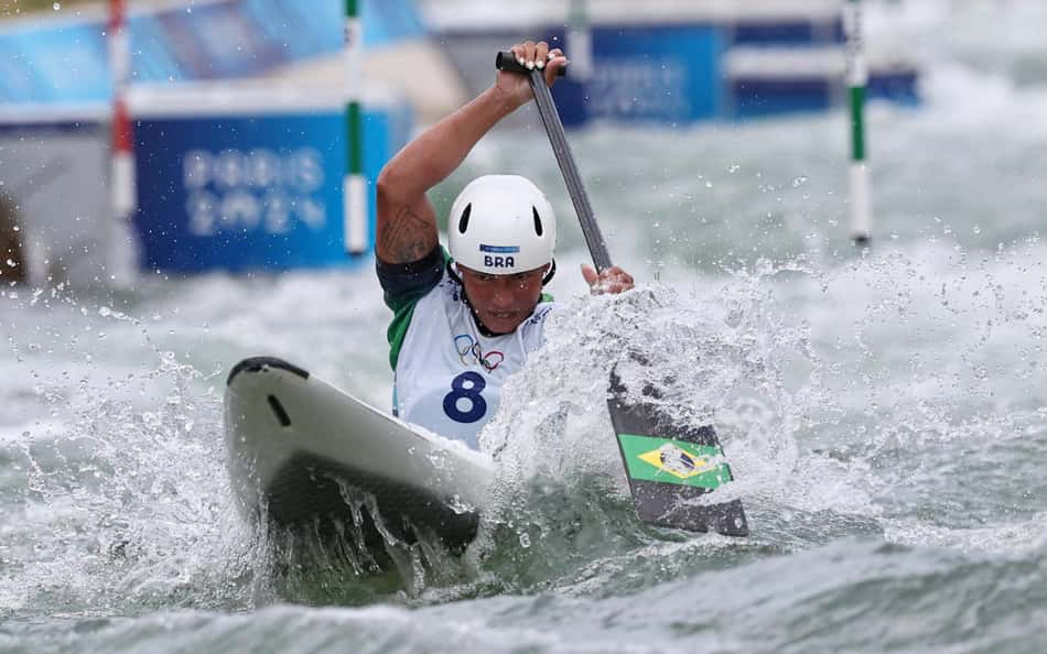A canoísta brasileira Ana Sátila durante a disputa dos Jogos Olímpicos de Paris 2024