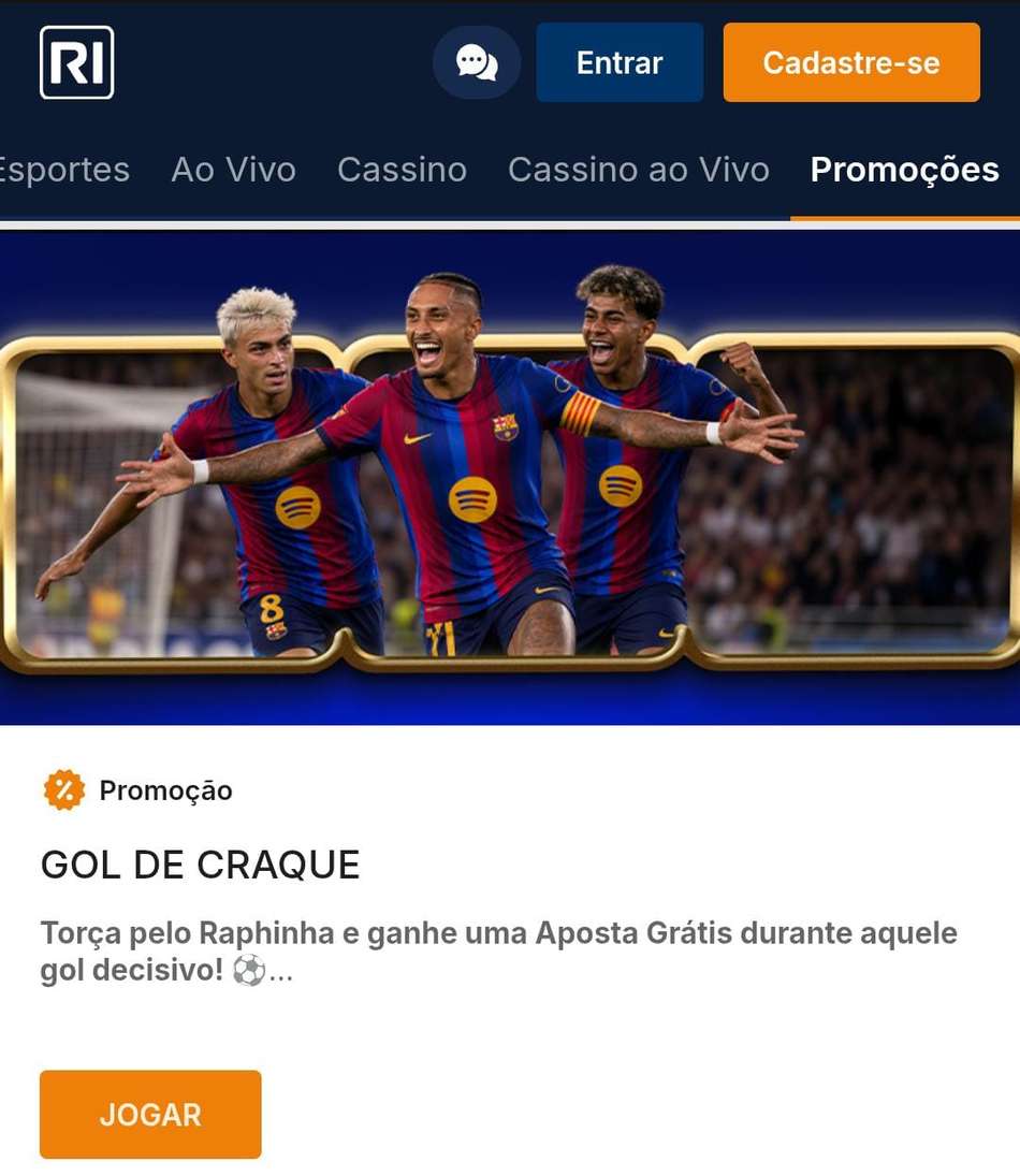 Captura de tela da campanha "Gol de Craque" da plataforma com bônus Rivalo.