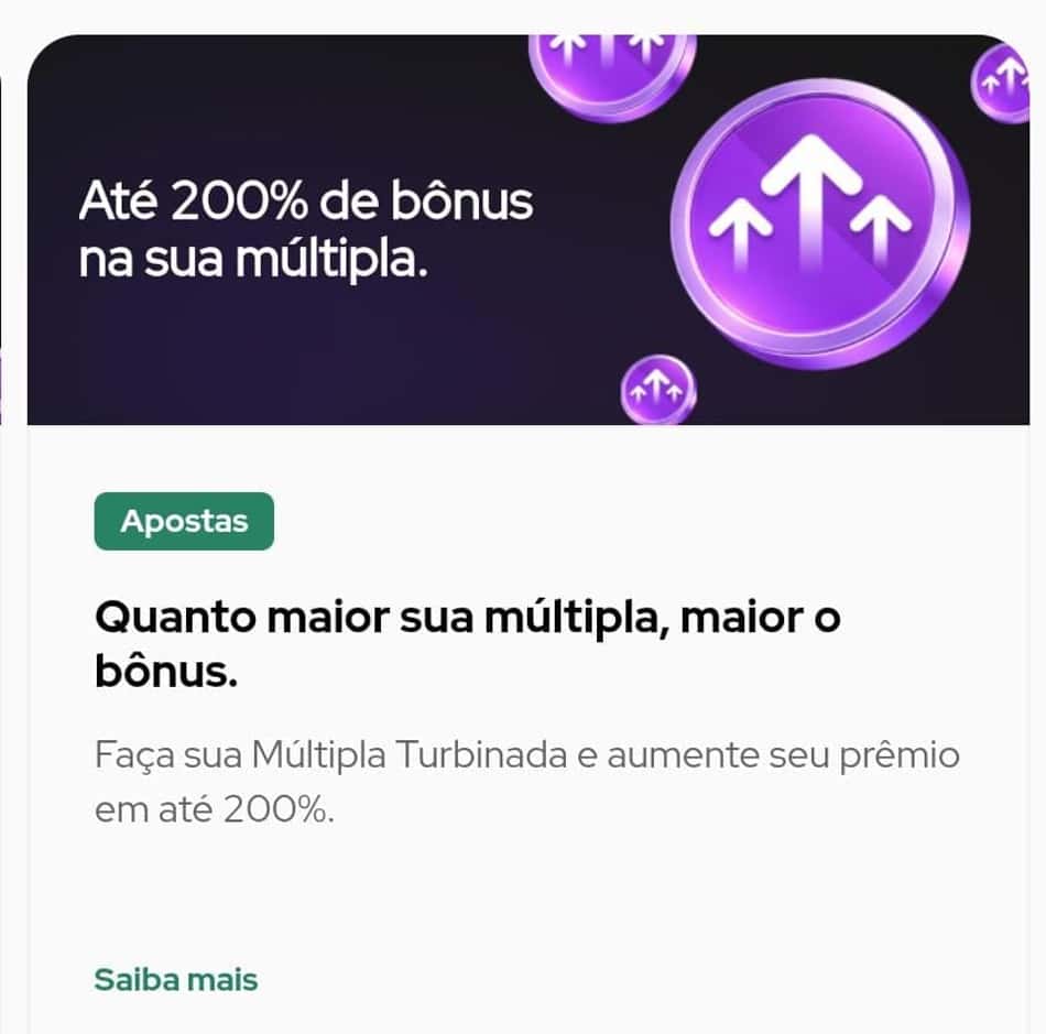 Captura de tela do bônus Múltipla Turbinada da bet Rei do Pitaco.