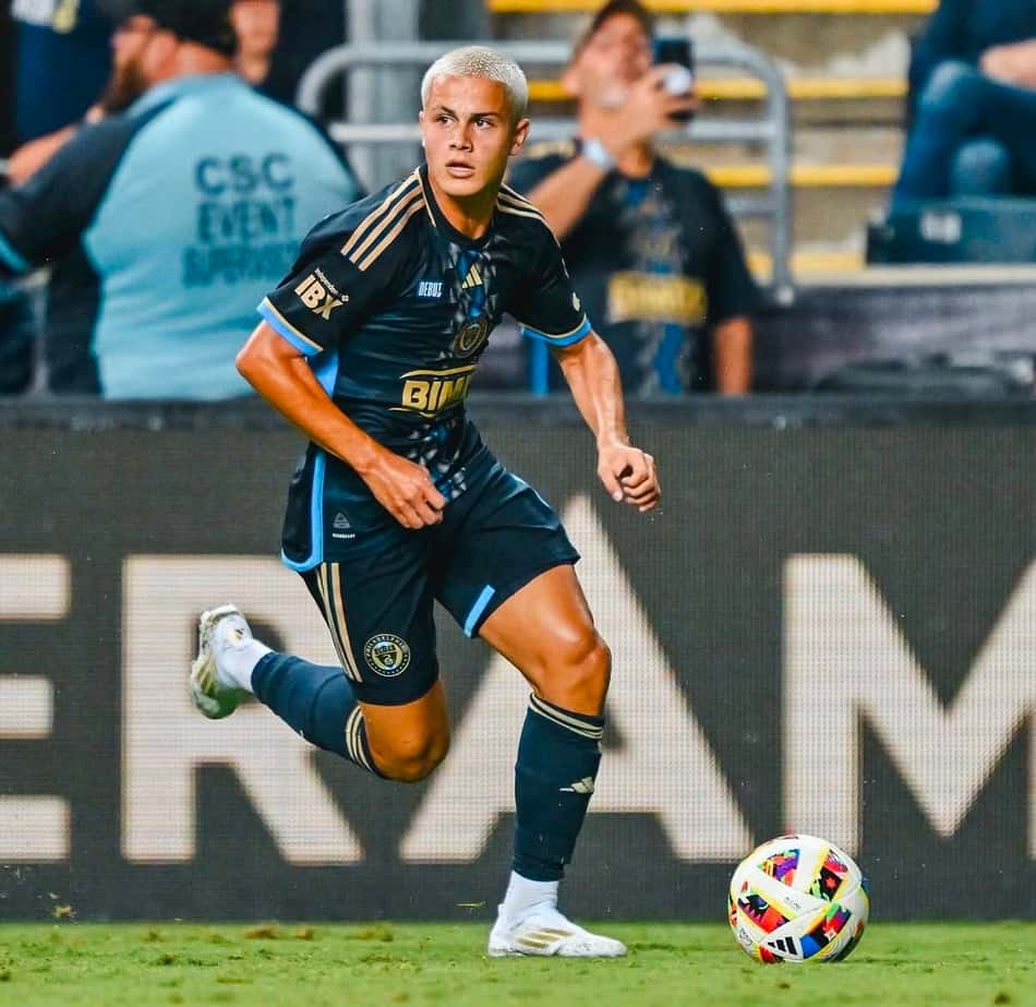 Cavan Sullivan em ação pelo Philadelphia Union na Major League Soccer (MLS)