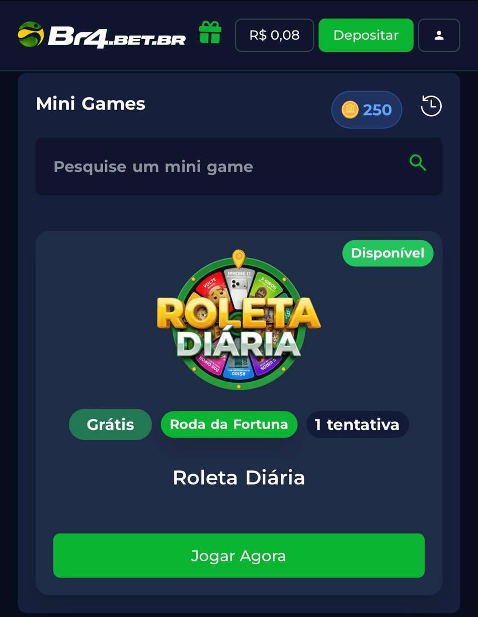 Captura de tela da roleta diária na BR4BET.