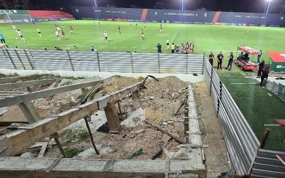 Em estádio com obra, Day Rodriguez acompanha jogo entre Flamengo e Corinthians