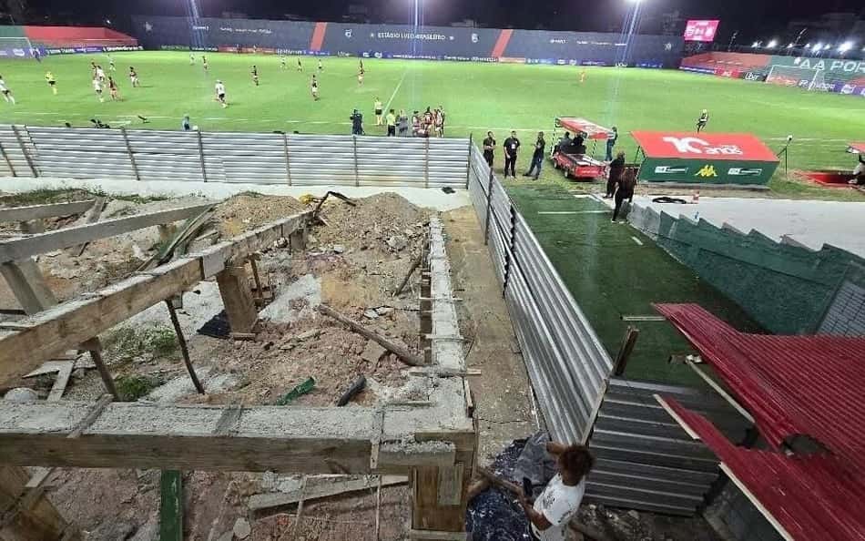 Em estádio com obra, Day Rodriguez acompanha jogo entre Flamengo e Corinthians
